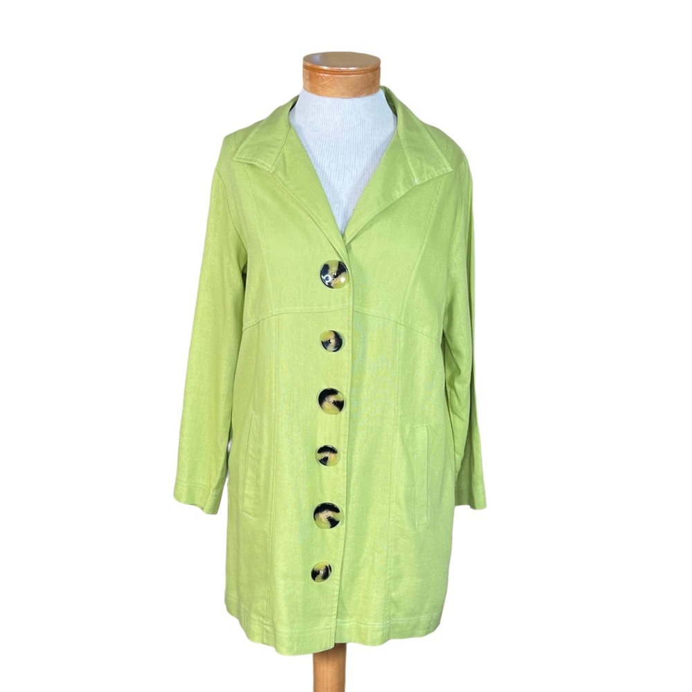 Talie Women’s Linen & Viscose Long Line Blazer Jacket Size Small But Ove…